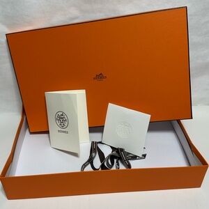 Authentic Hermes Orange Storage Gift Box Empty 15"x 9"x 2.75" Medium Rectangle
